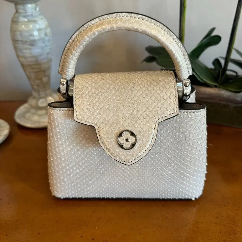 EXTREMELY RARE NEW Louis Vuitton Gold Python Capucines Mini Bag Paris Exclusive - Picture 8 of 15